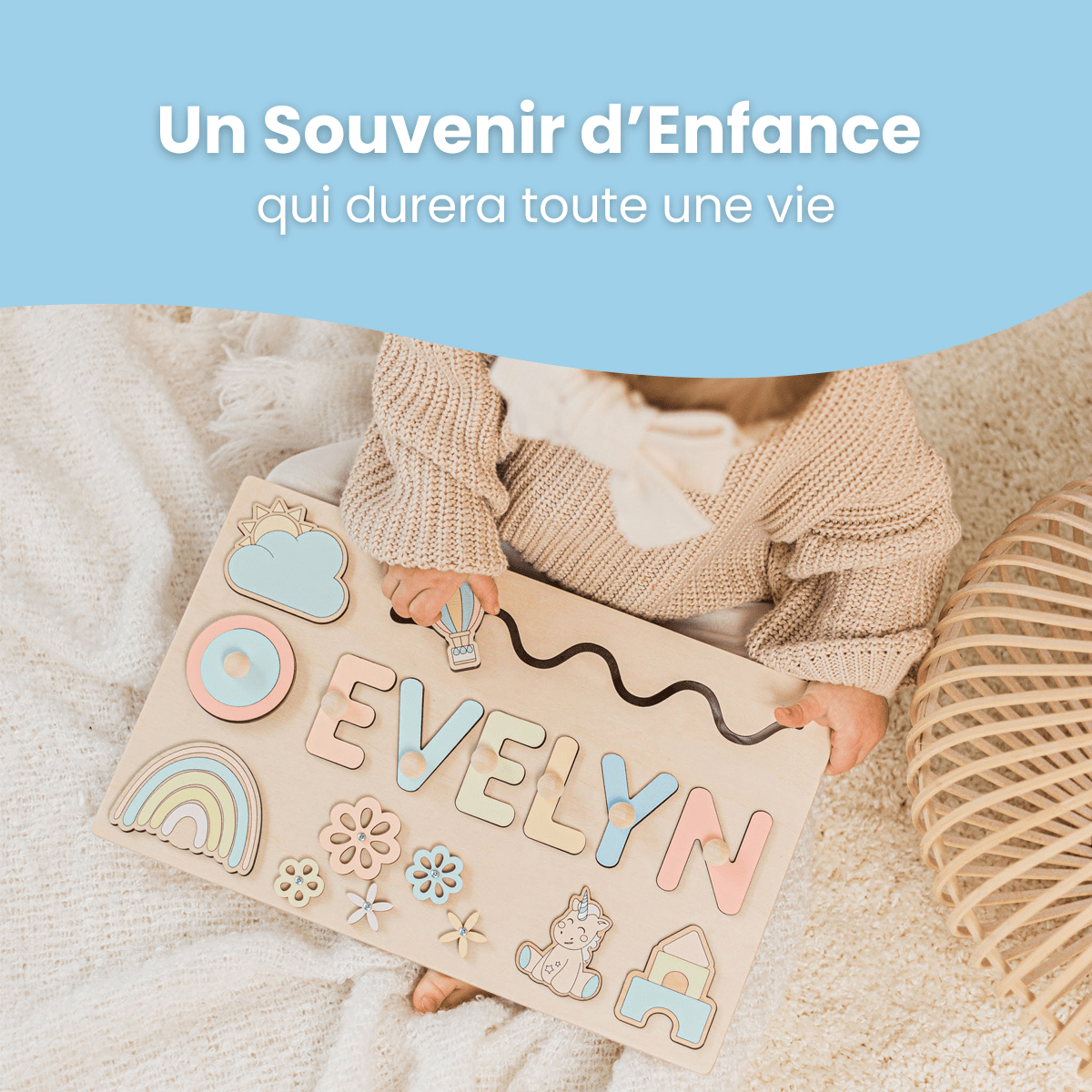 Casse - tête en Bois Personnalisé - Enfant Joyeux FR