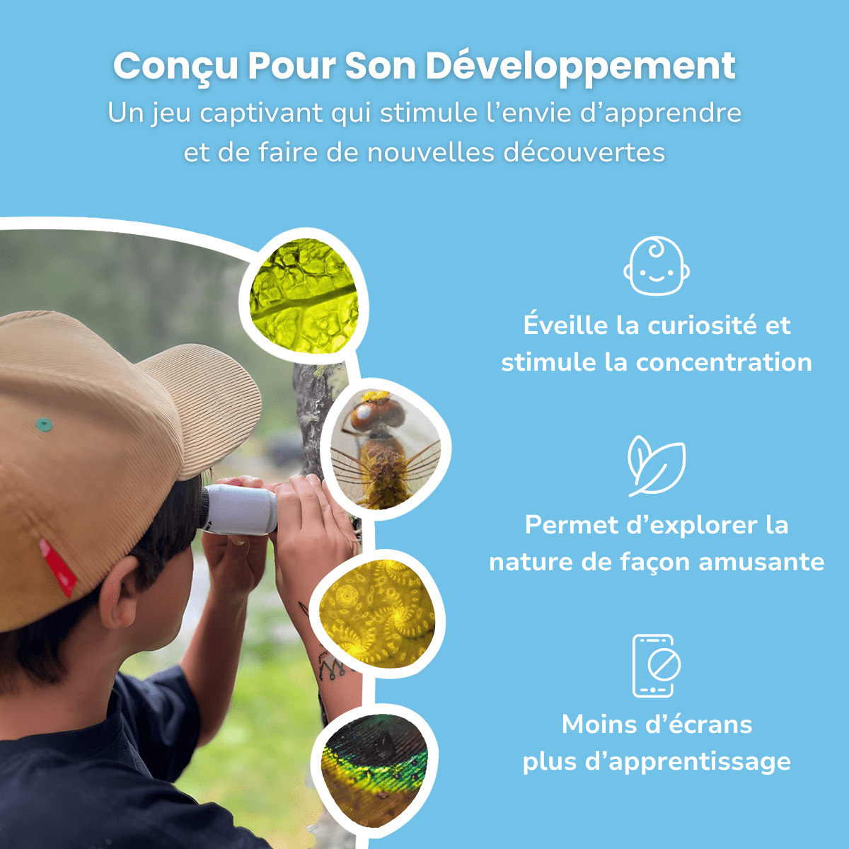 Microscope de Poche pour Enfants - Enfant Joyeux FR