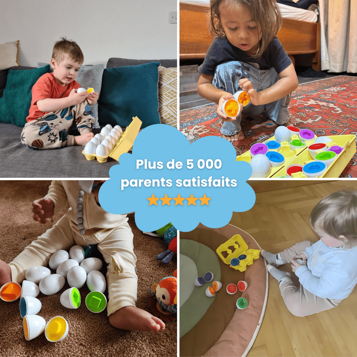 Œufs Géométriques Montessori - Enfant Joyeux FR
