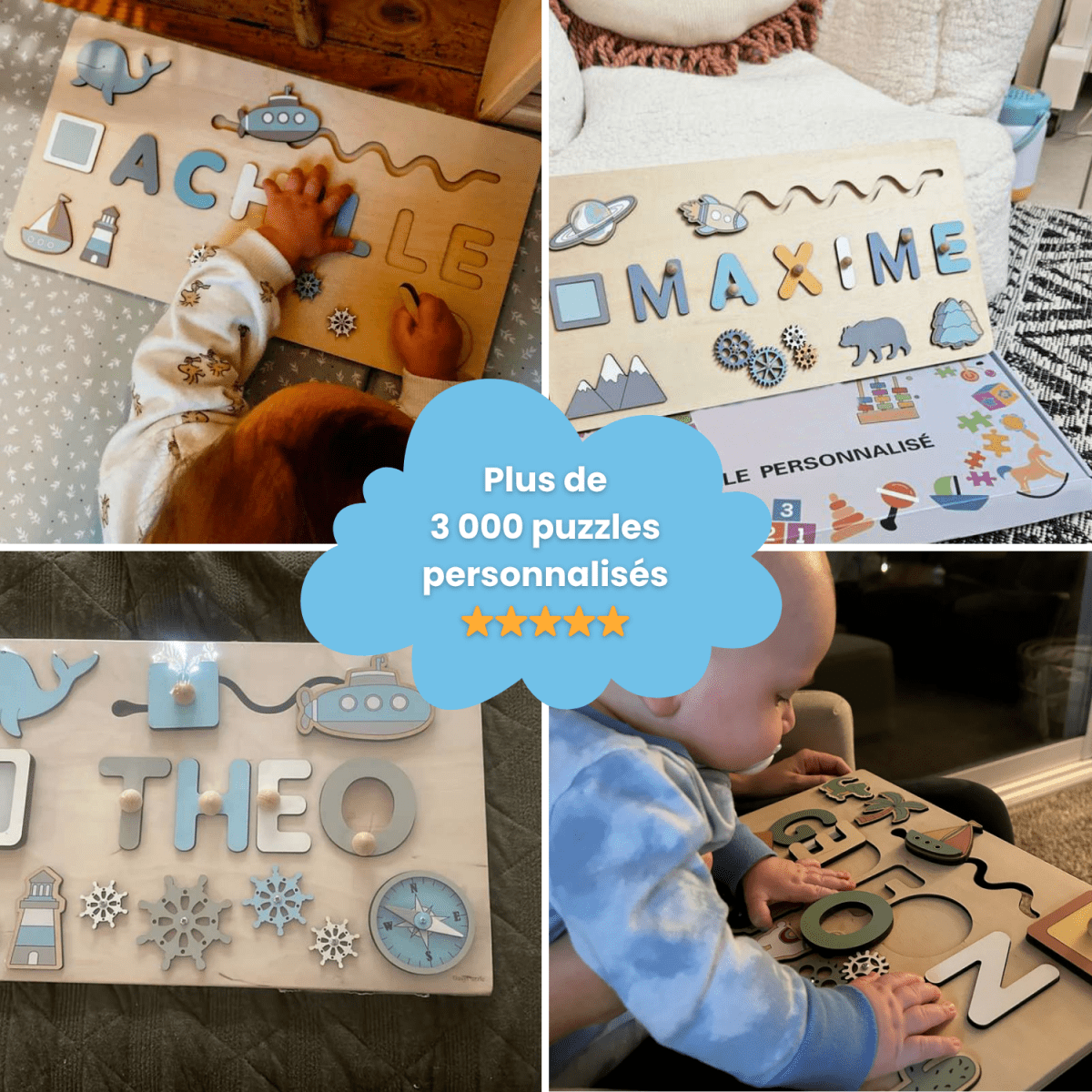 Puzzle en Bois Personnalisé - Enfant Joyeux FR