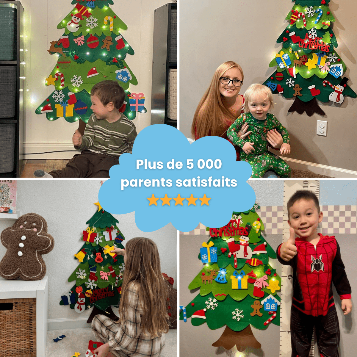 Sapin de Noël en feutre - Enfant Joyeux FR
