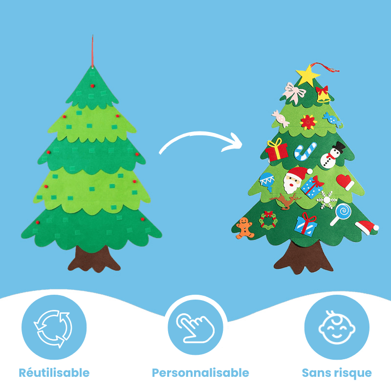 Sapin de Noël en feutre - Enfant Joyeux FR
