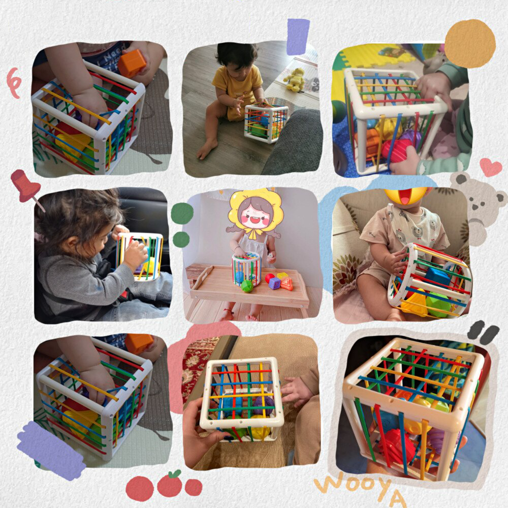 Enfant explorant une boîte d’activités Montessori
