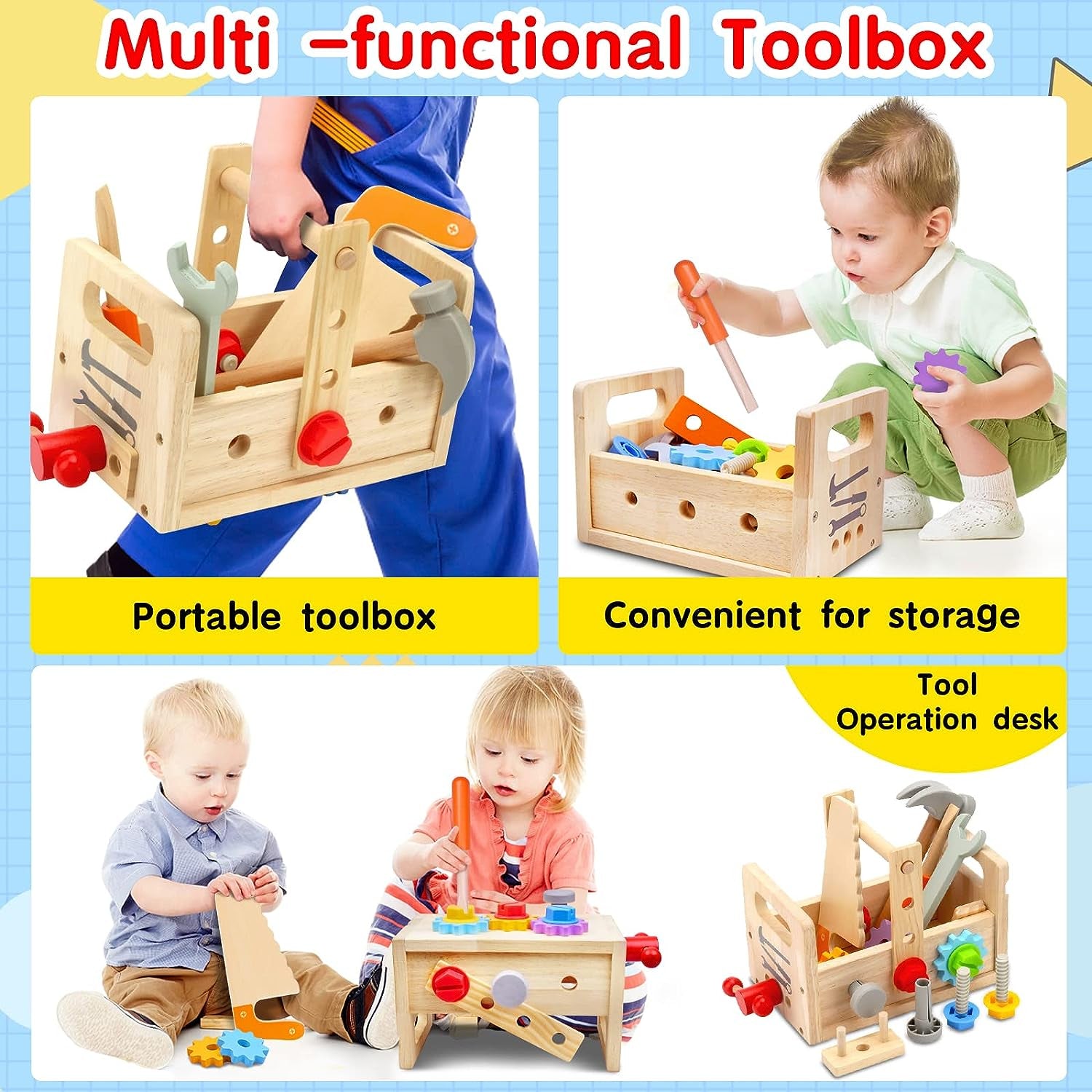 Jeu d’imitation pour enfant avec marteau, tournevis et accessoires