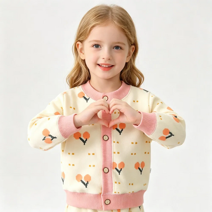 Vue arrière du gilet enfant à motifs colorés