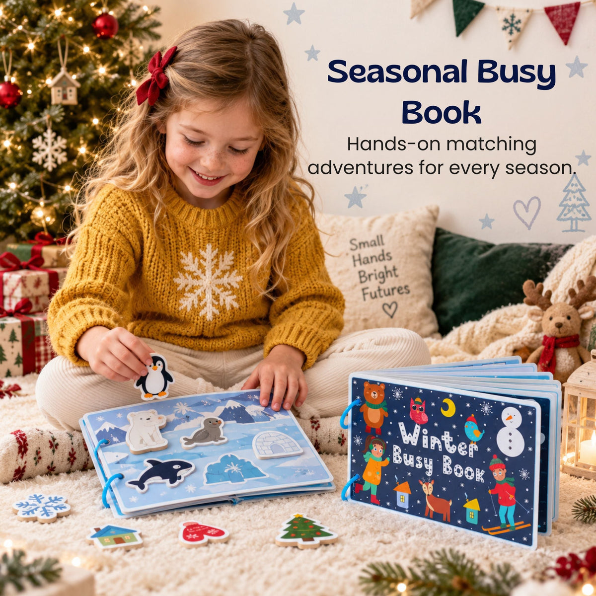 Livre d’activités hivernal réutilisable pour enfant dès 3 ans