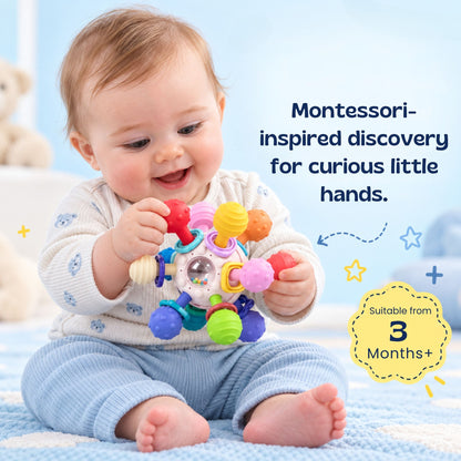 Balle de dentition sensorielle pour bébé, conçue pour être mordillée