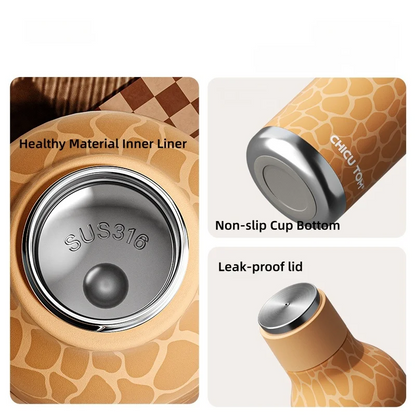 Bouteille en inox avec ouverture pratique pour enfant