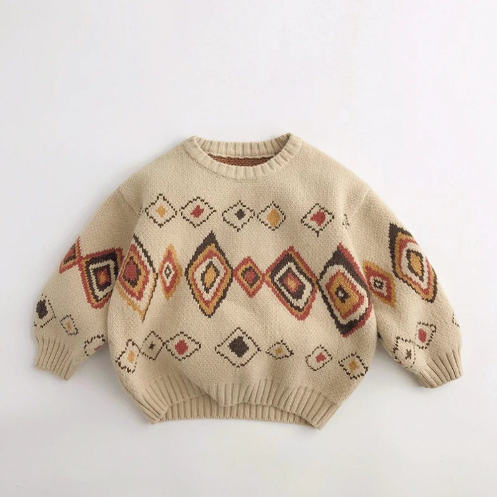 Pull Enfant Tricoté À Motif Losanges