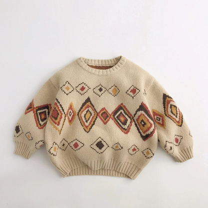 Pull Enfant Tricoté À Motif Losanges