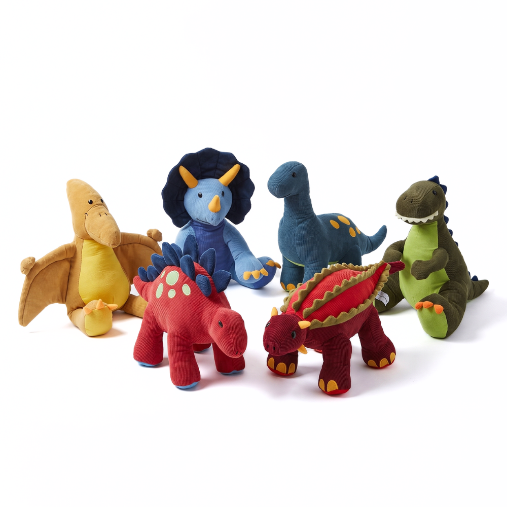 Peluche dinosaure douce pour enfant vue de face