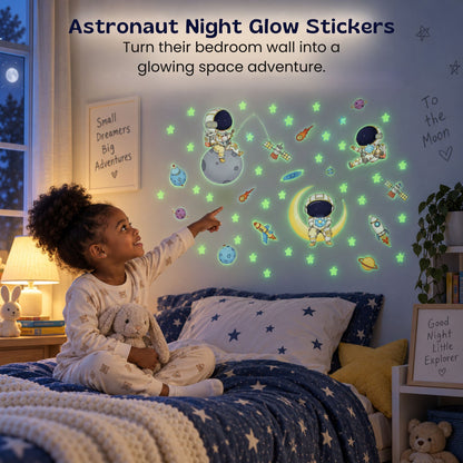 Décoration murale d’astronautes phosphorescents pour chambre d’enfant
