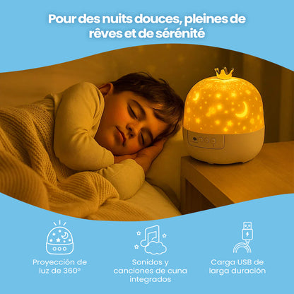 Veilleuse avec projection de ciel étoilé