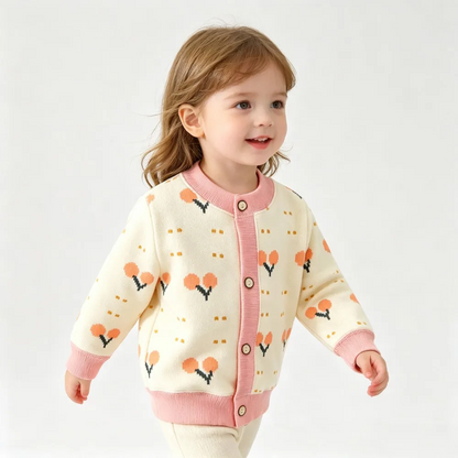 Gilet doux pour enfant porté avec une tenue décontractée