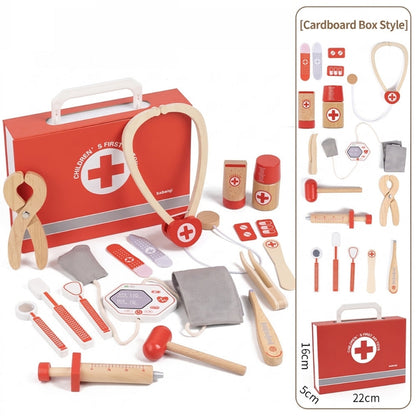 Trousse de docteur en bois, idée de cadeau pour enfant