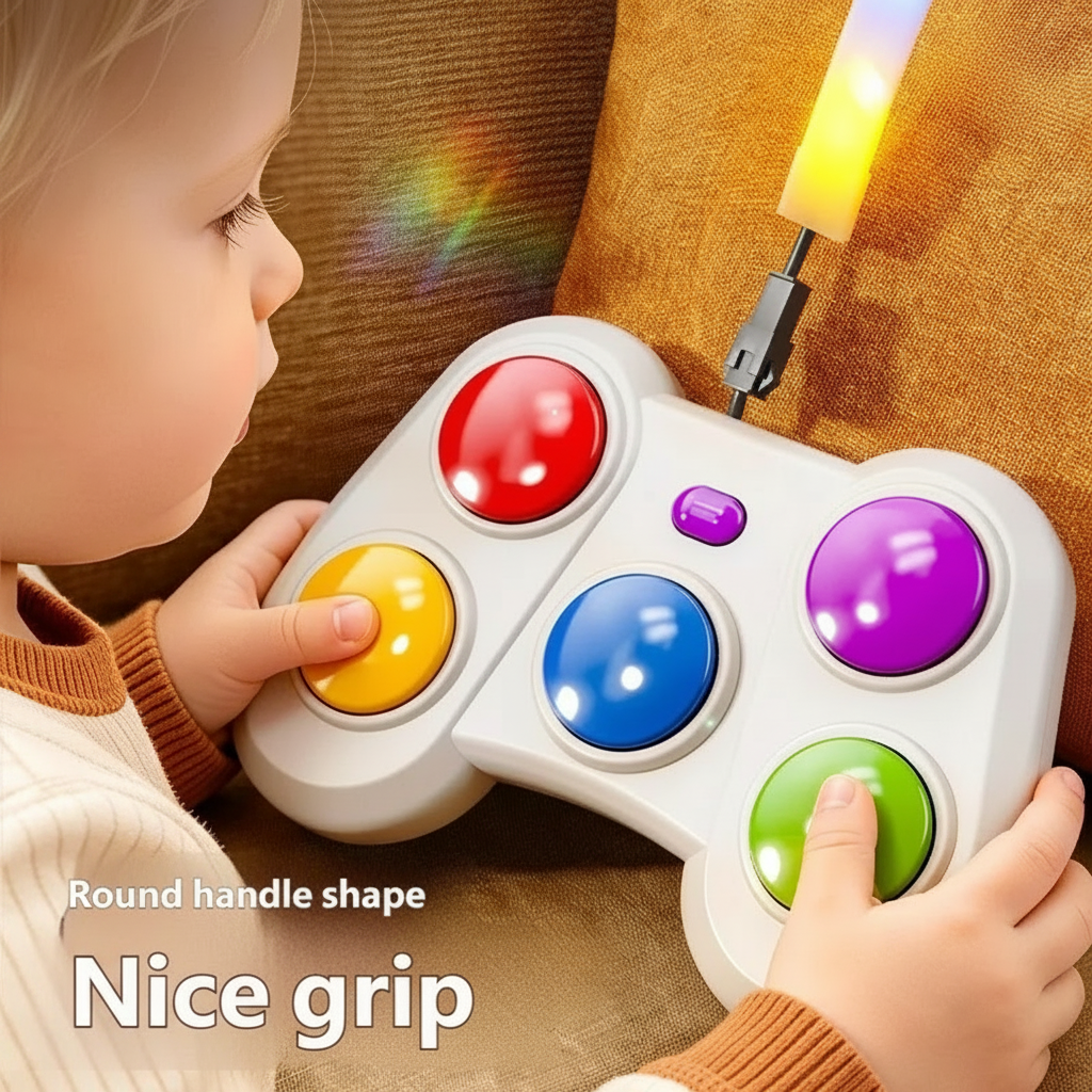 Boutons colorés lumineux du jeu de réflexes