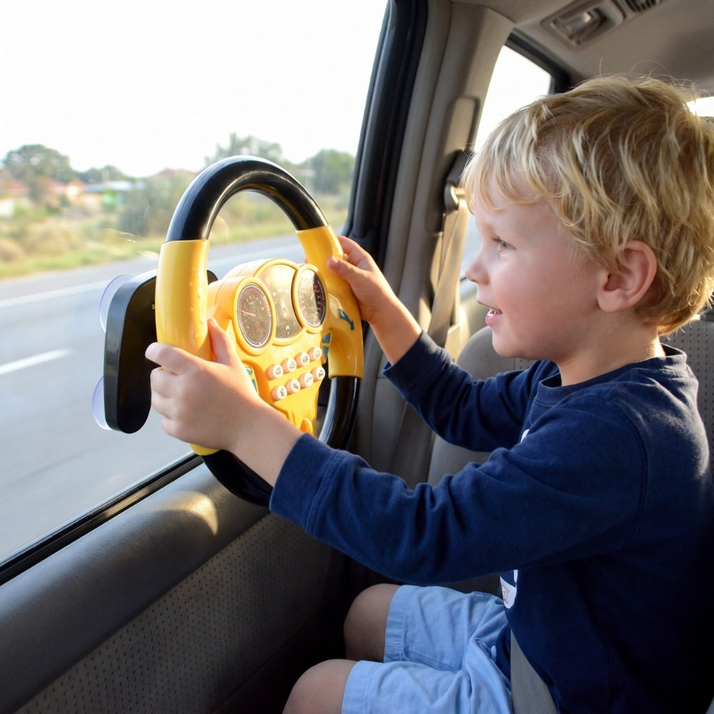 Vue de face du volant de jeu interactif pour enfant