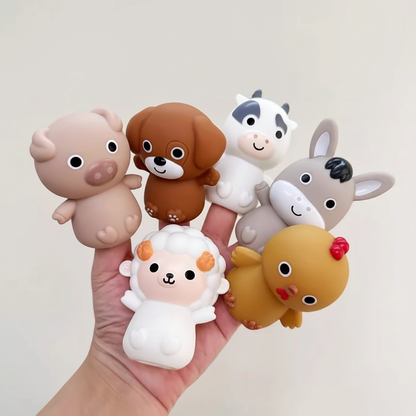 Voitures animaux en silicone prêtes à être poussées