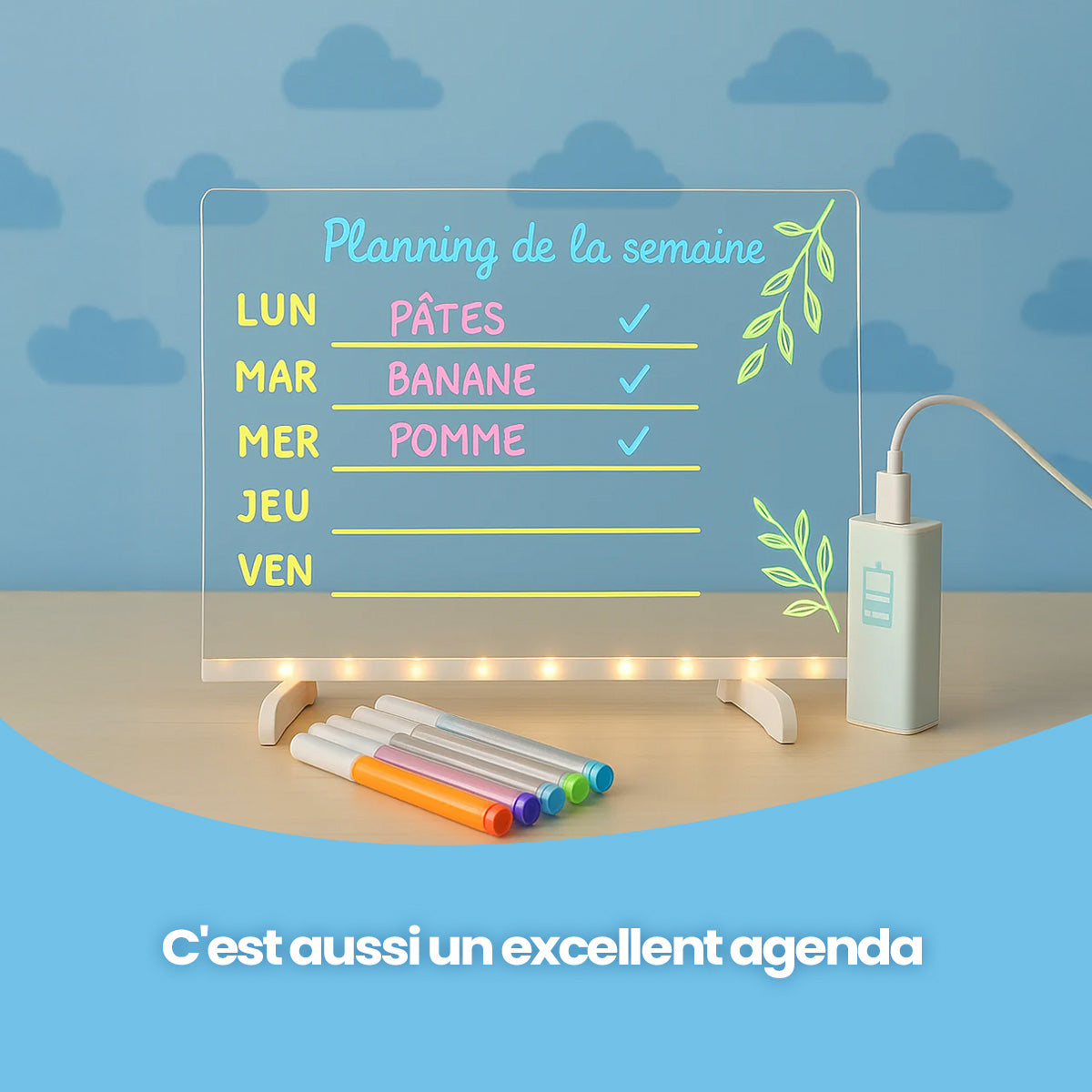 Tableau de dessin lumineux à DEL