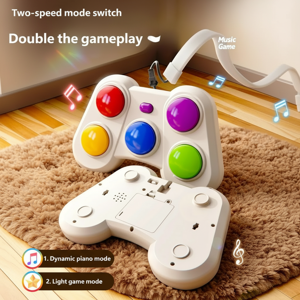 Interface lumineuse du jeu avec boutons colorés