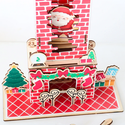 Décoration de Noël en bois avec cases quotidiennes à ouvrir