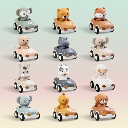 Lot de 3 voitures jouets en silicone aux formes d’animaux