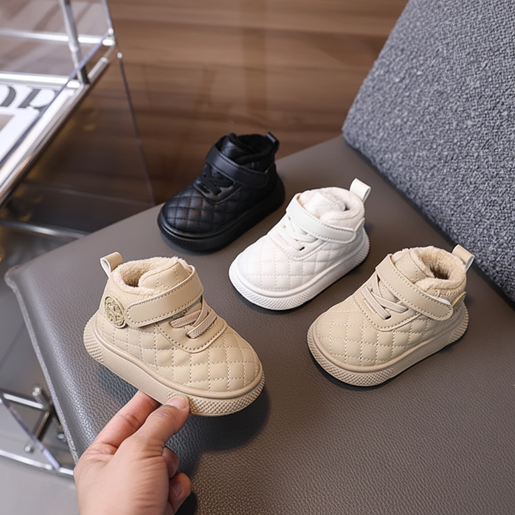 Bottes enfant avec doublure fourrée visible à l’intérieur