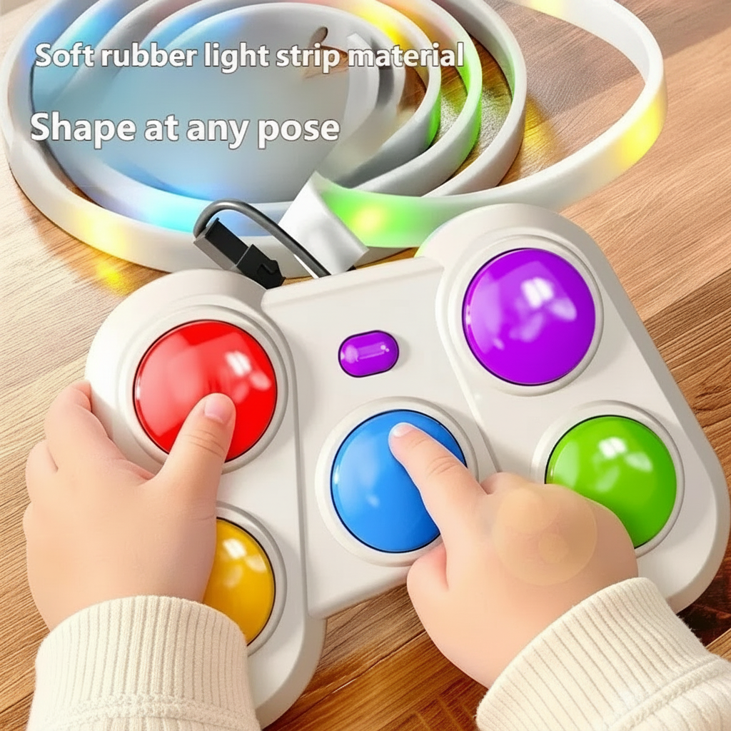 Détail des boutons colorés du jeu de réaction