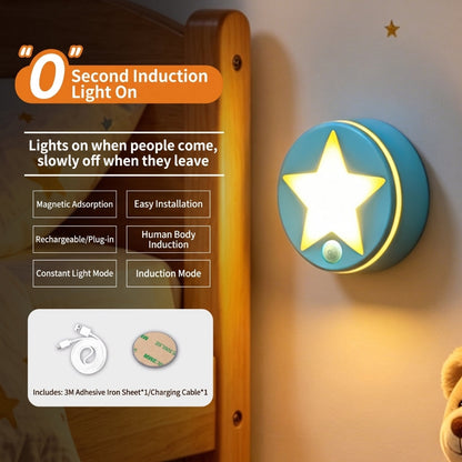 Détail de la veilleuse étoile rechargeable et de son détecteur