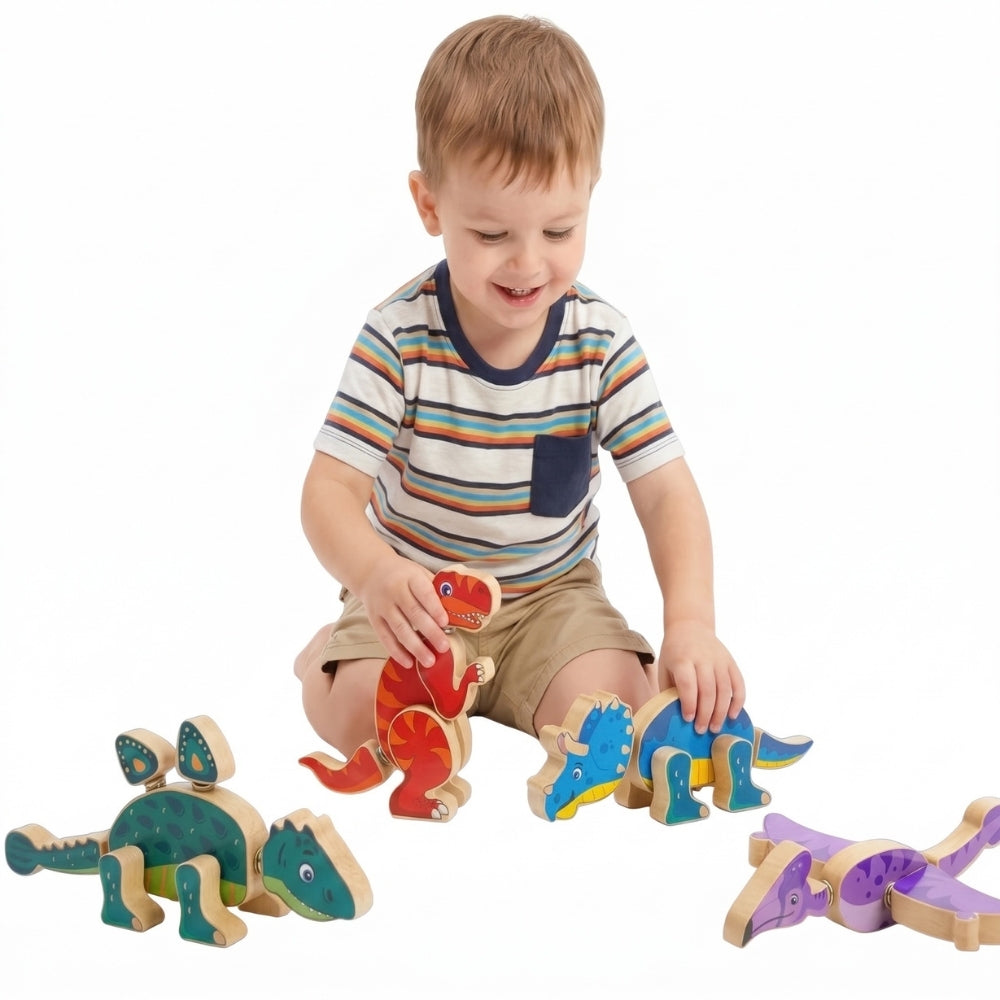 Activité créative autour d’un jeu de construction dinosaure