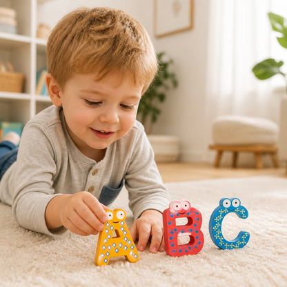 Lettres en bois adaptées à l’apprentissage ludique de l’alphabet