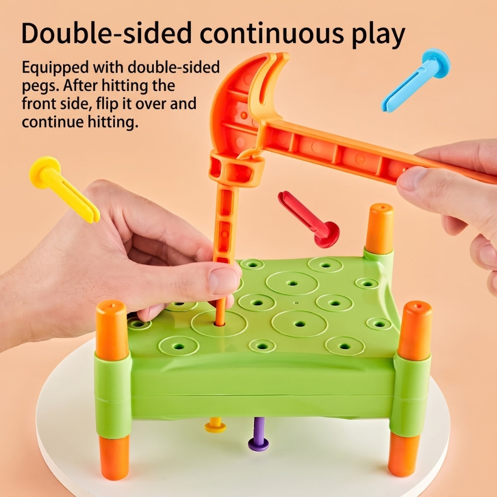 Jeu de marteau en bois avec ses éléments de manipulation