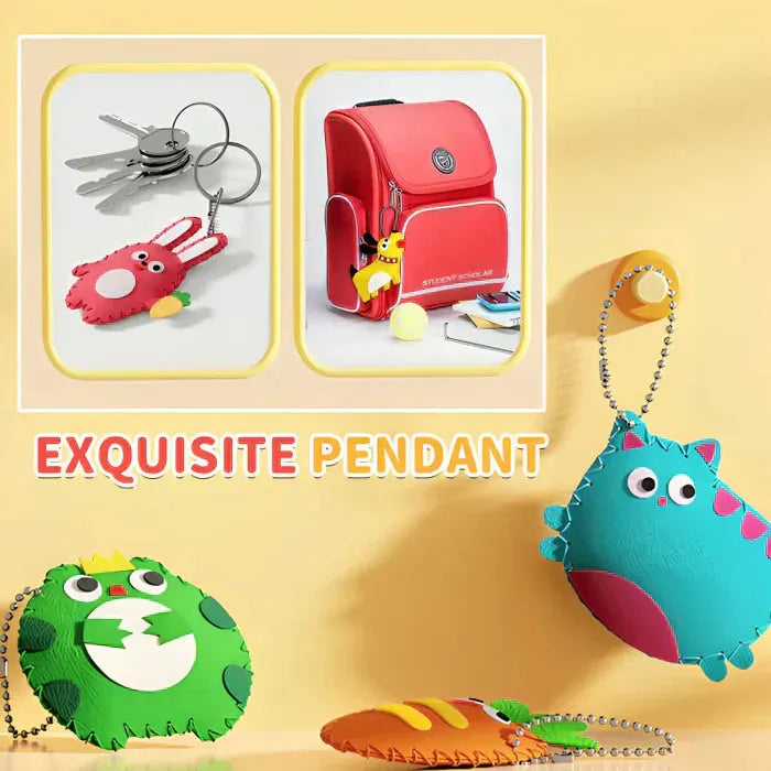 Enfant utilisant le kit pour réaliser une création en couture