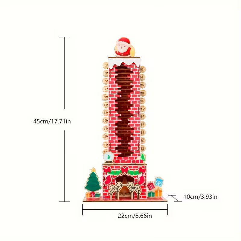Calendrier de l’Avent posé sur un meuble pour une ambiance festive