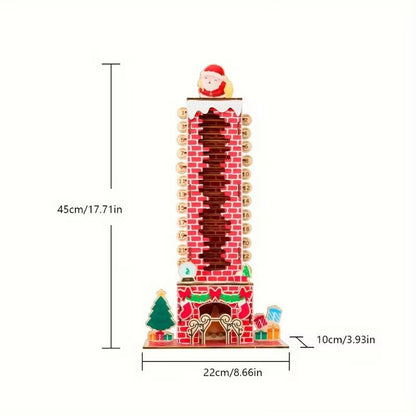 Calendrier de l’Avent posé sur un meuble pour une ambiance festive