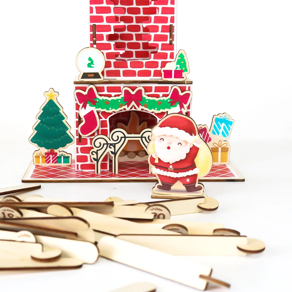 Calendrier de l’Avent décoratif présenté comme compte à rebours de Noël