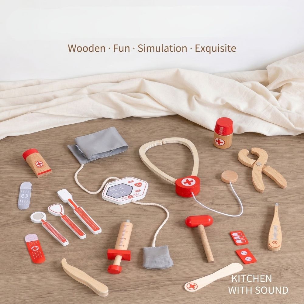 Ensemble de jeu médical en bois pour enfant