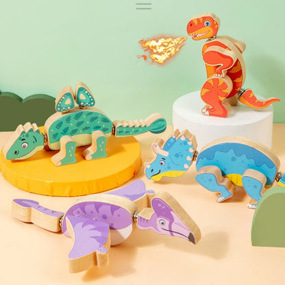 Détail des éléments du jeu de construction dinosaure