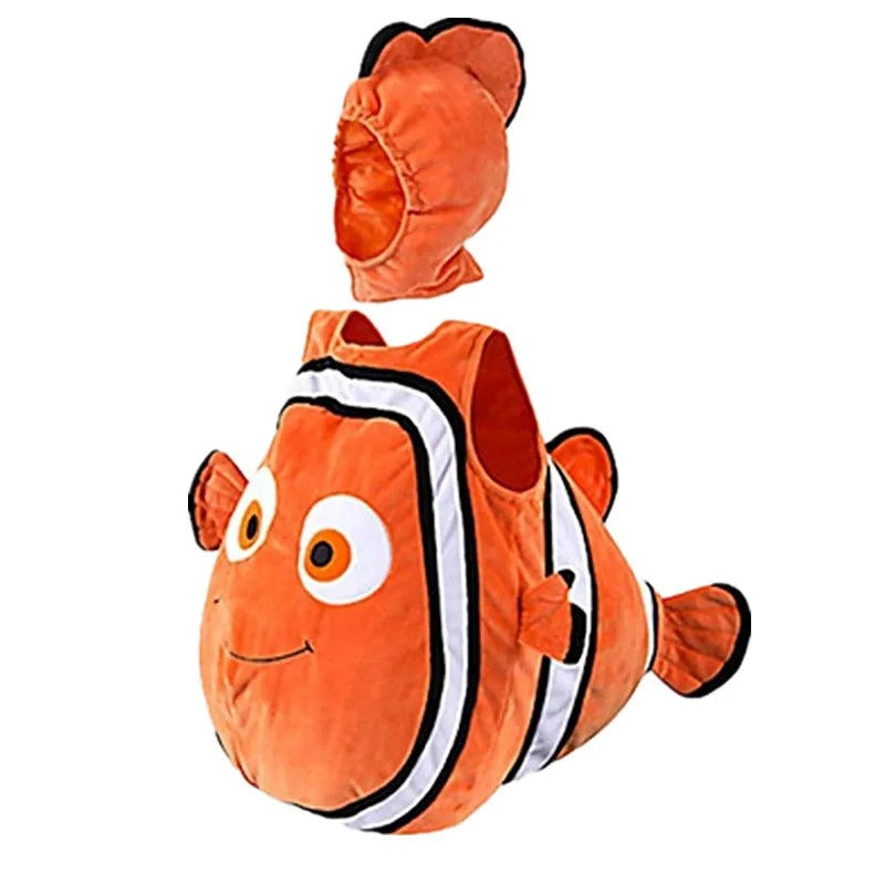 Vue de face de la combinaison de déguisement poisson-clown pour enfant