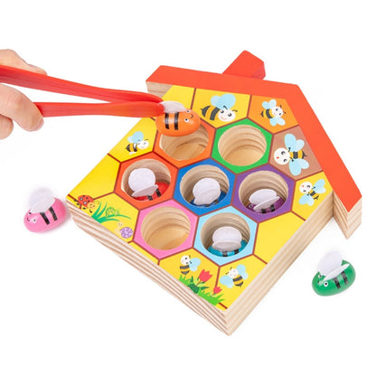 Jeu éducatif en bois pour apprendre à trier les abeilles colorées