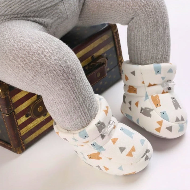 Bottines bébé doublées en fourrure avec semelles antidérapantes