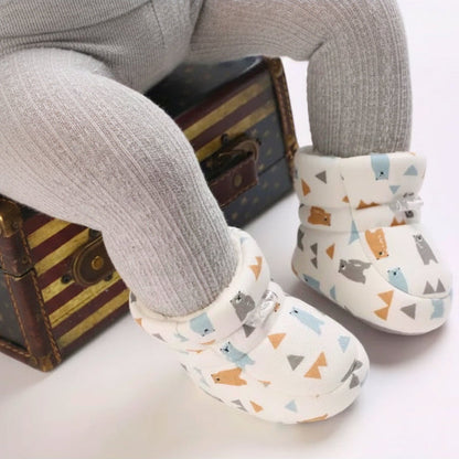 Bottines bébé doublées en fourrure avec semelles antidérapantes