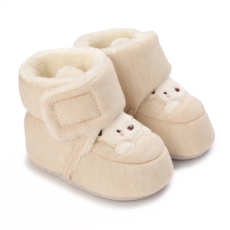 Chaussons Bébé Doublés Pour L’Hiver À Fermeture Auto-agrippante
