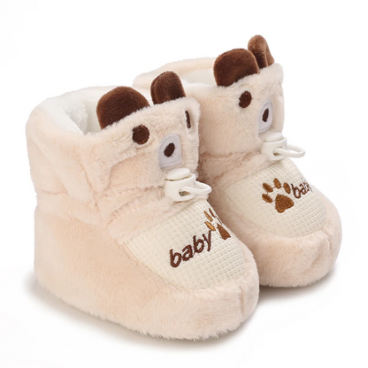 Chaussons Bébé Doublés Pour L’Hiver À Fermeture Auto-agrippante