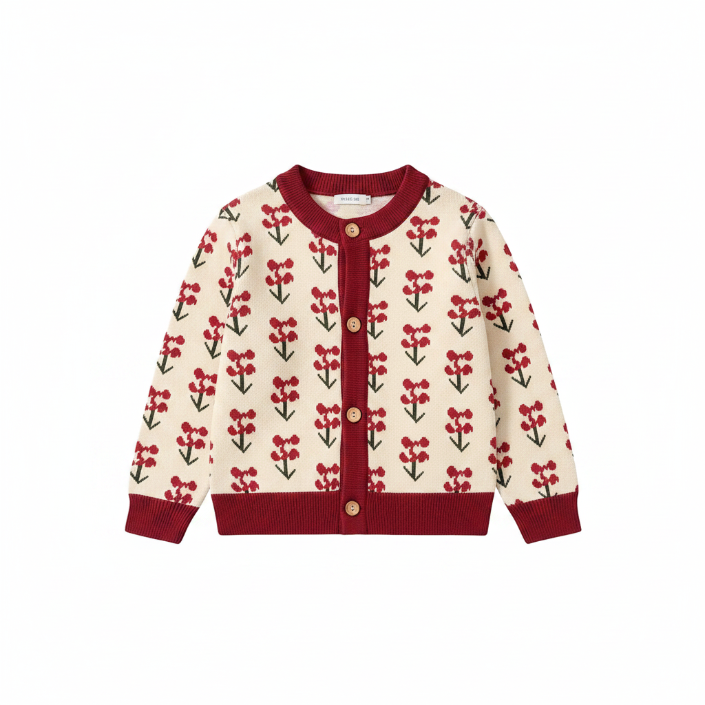 Gilet Tricoté Enfant À Motifs Colorés