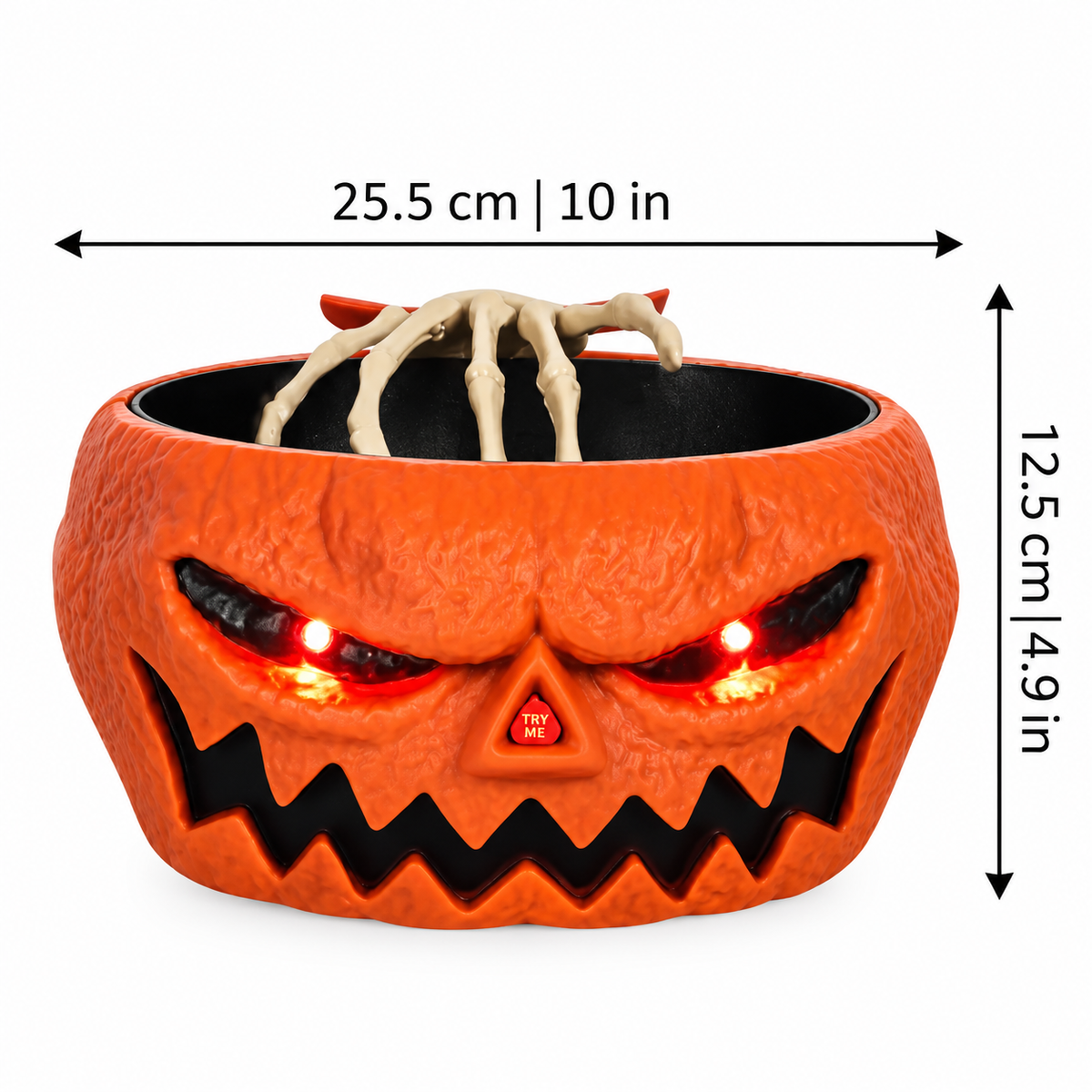 Vue de face du bol Halloween destiné aux bonbons et confiseries