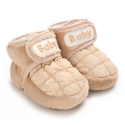 Chaussons Bébé Doublés Pour L’Hiver À Fermeture Auto-agrippante