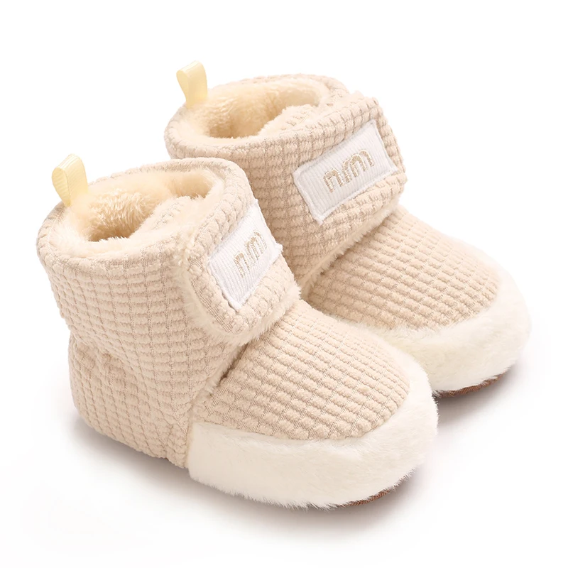 Chaussons Bébé Doublés Pour L’Hiver À Fermeture Auto-agrippante