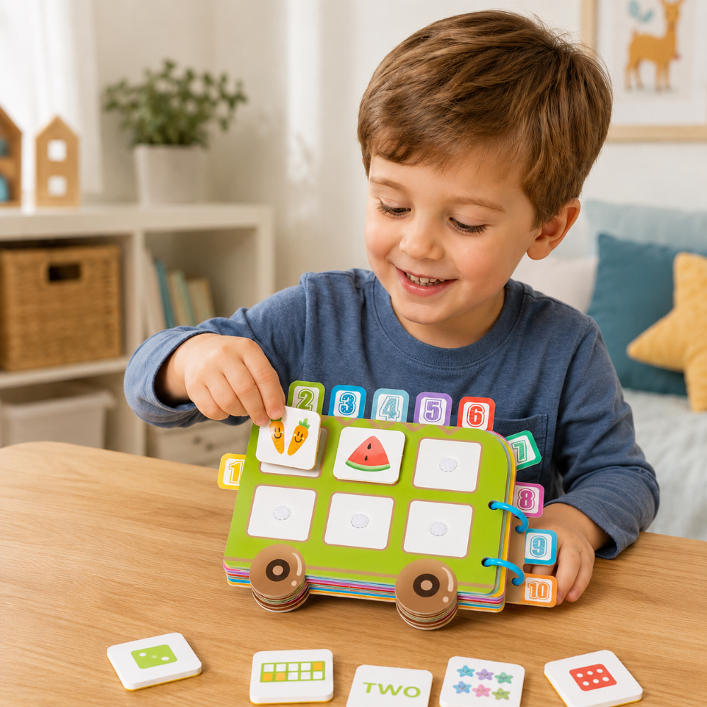 Livre pour enfants avec activités ludiques autour des nombres