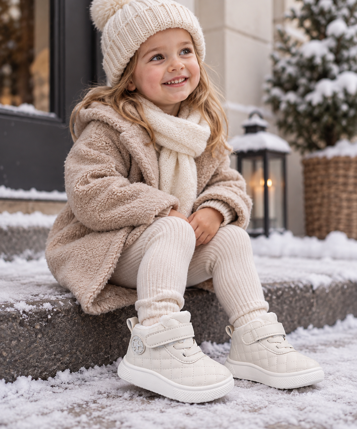 Vue de profil des bottes d’hiver pour enfant